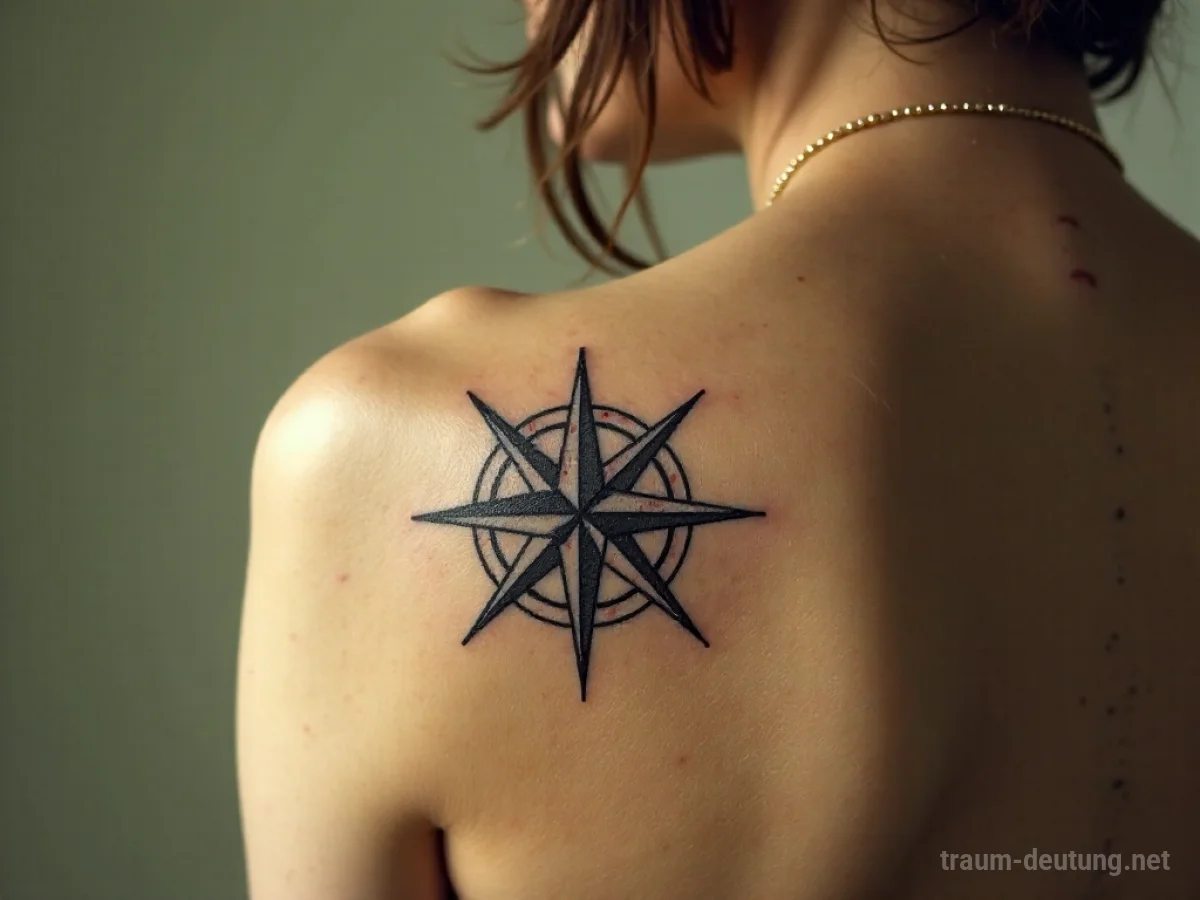 Symbolisches Tattoo auf einer Schulter
