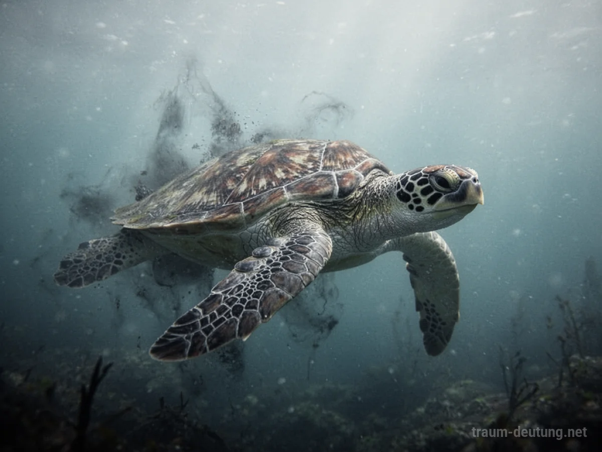 Symbolbild einer sterbenden Schildkröte, die im Hintergrund verblasst.