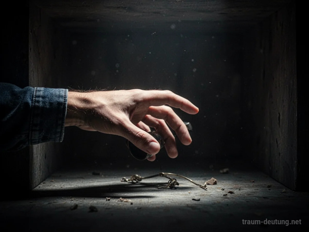 Hand sucht in leerem Raum nach verlorenem Gegenstand