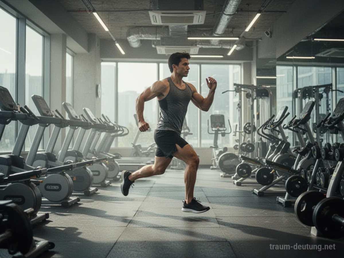 Eine Person trainiert alleine in einem modernen Fitnessstudio.