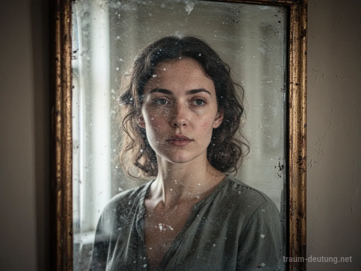 Ein verschwindendes Spiegelbild einer Person in einem Spiegel
