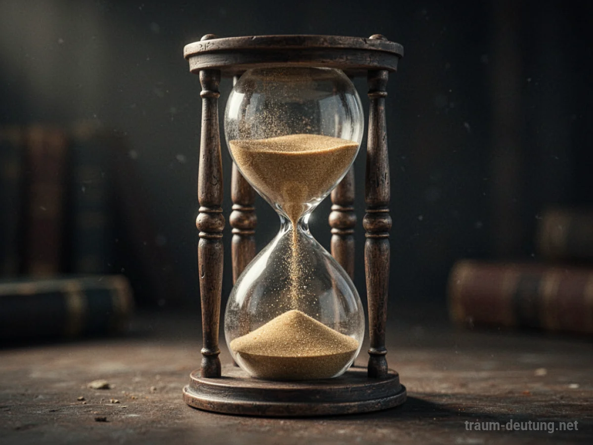 Eine Sanduhr, bei der der Sand schnell von oben nach unten fließt.