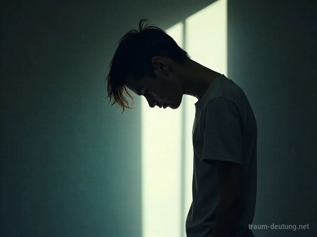 Silhouette einer Person, die den Kopf senkt, um sich zu entschuldigen.
