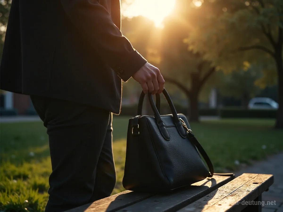 Schattenhafte Hand greift in eine offene Tasche und nimmt eine Geldbörse heraus.