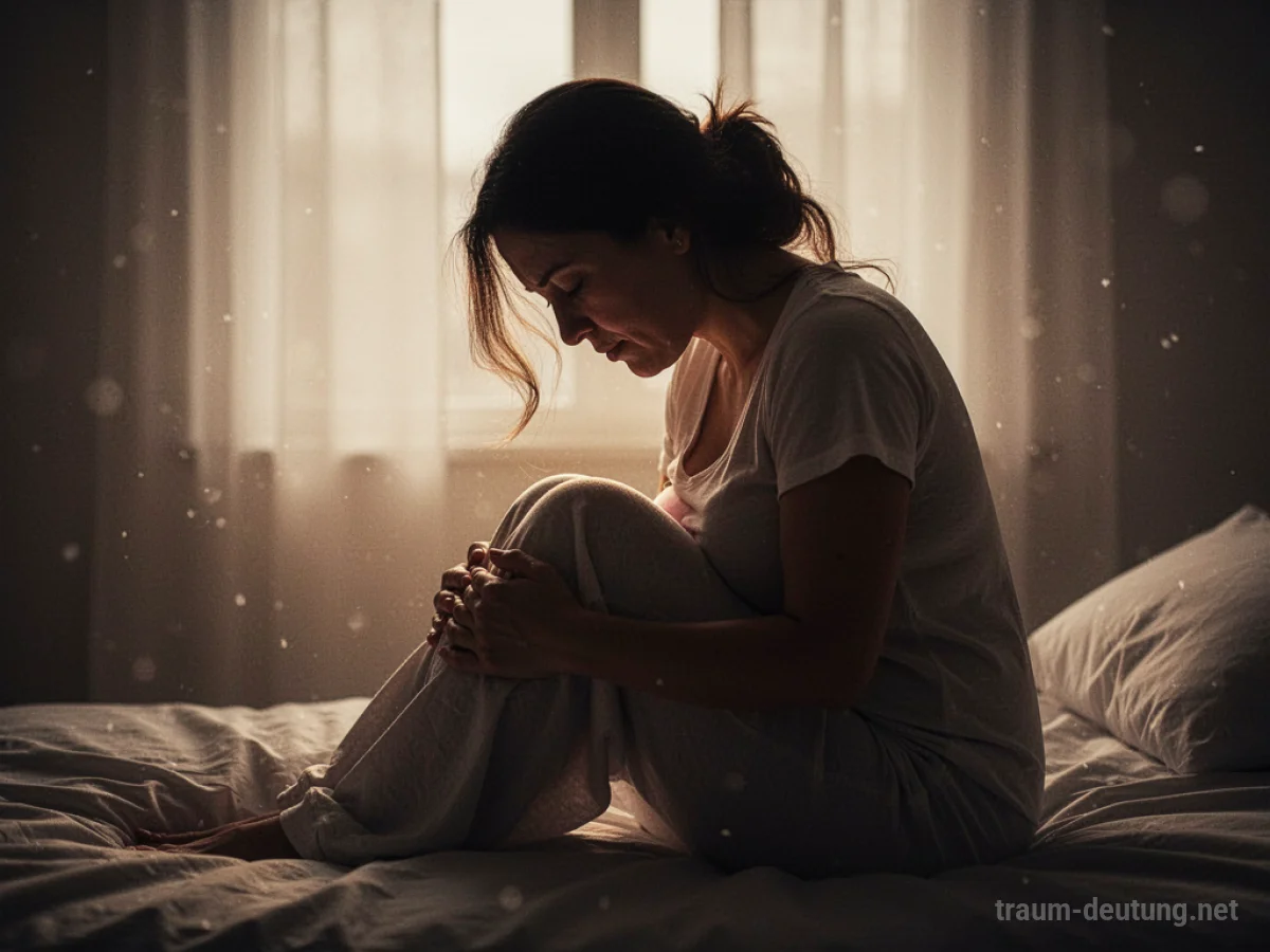 Silhouette einer Frau in den Wehen, erleuchtet von warmem Licht.