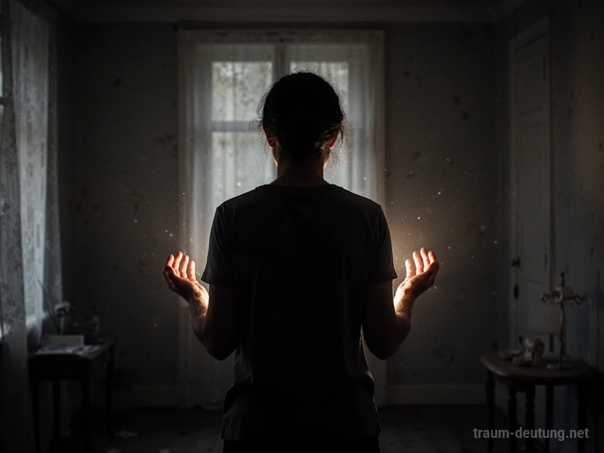 Silhouette einer Person im Dunkeln, die sich selbst berührt