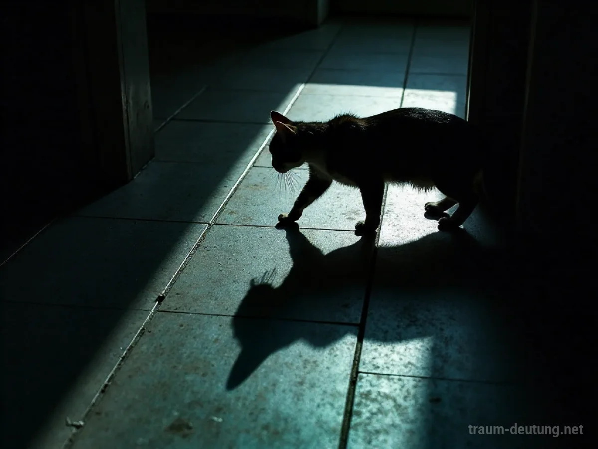 Schatten einer Katze auf dem Boden im Traum