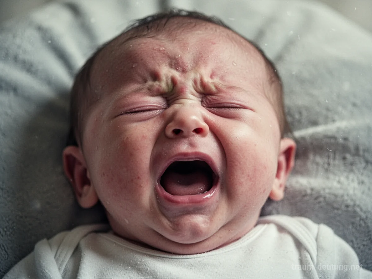 Nahaufnahme eines weinenden Babys im Traum