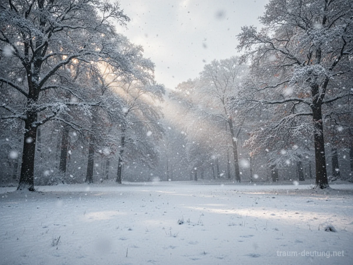 Sanfter Schneefall in einer ruhigen Winterlandschaft