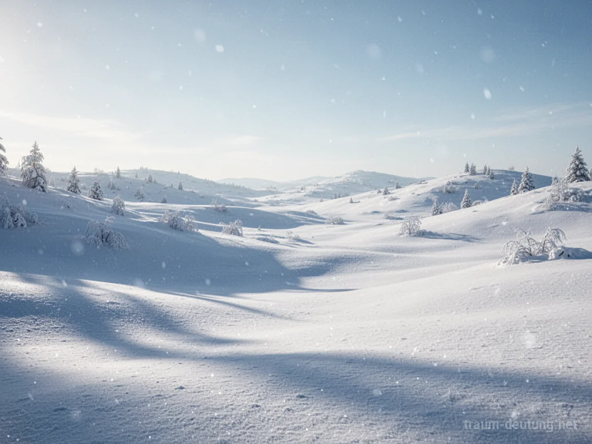 Unberührte Landschaft mit frischem Pulverschnee unter klarem Himmel