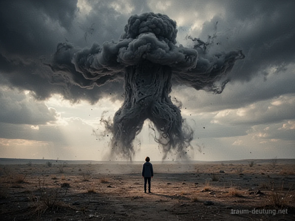 Eine dunkle, bedrohliche Wolke über einer einsamen Person.