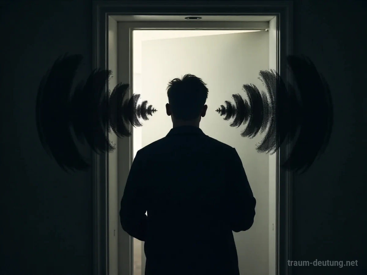 Silhouette eines schreienden Vaters mit ausstrahlenden Schallwellen