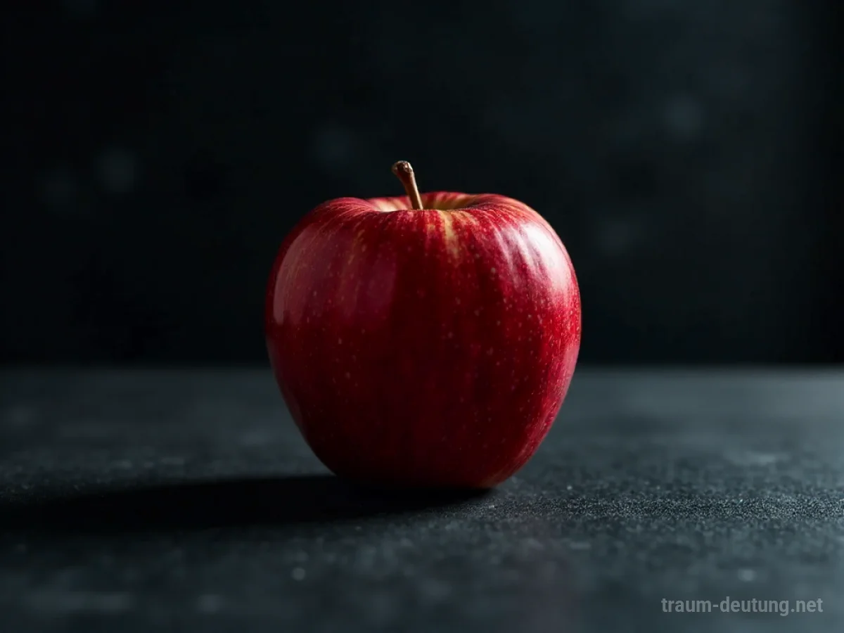 Eine einzelne, leuchtende Frucht auf dunklem Untergrund