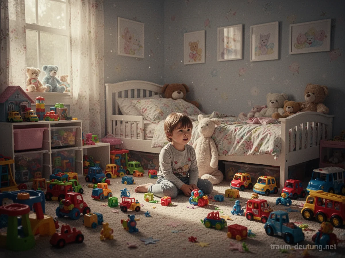 Ein Kinderzimmer voller bunter Spielzeuge, tagsüber hell beleuchtet.