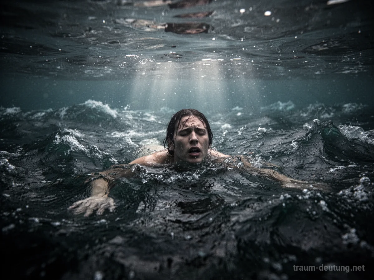 Person kämpft ums Überleben im Wasser