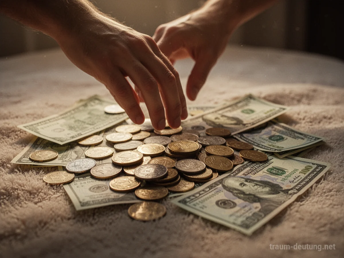 Hand findet Geld auf dem Boden