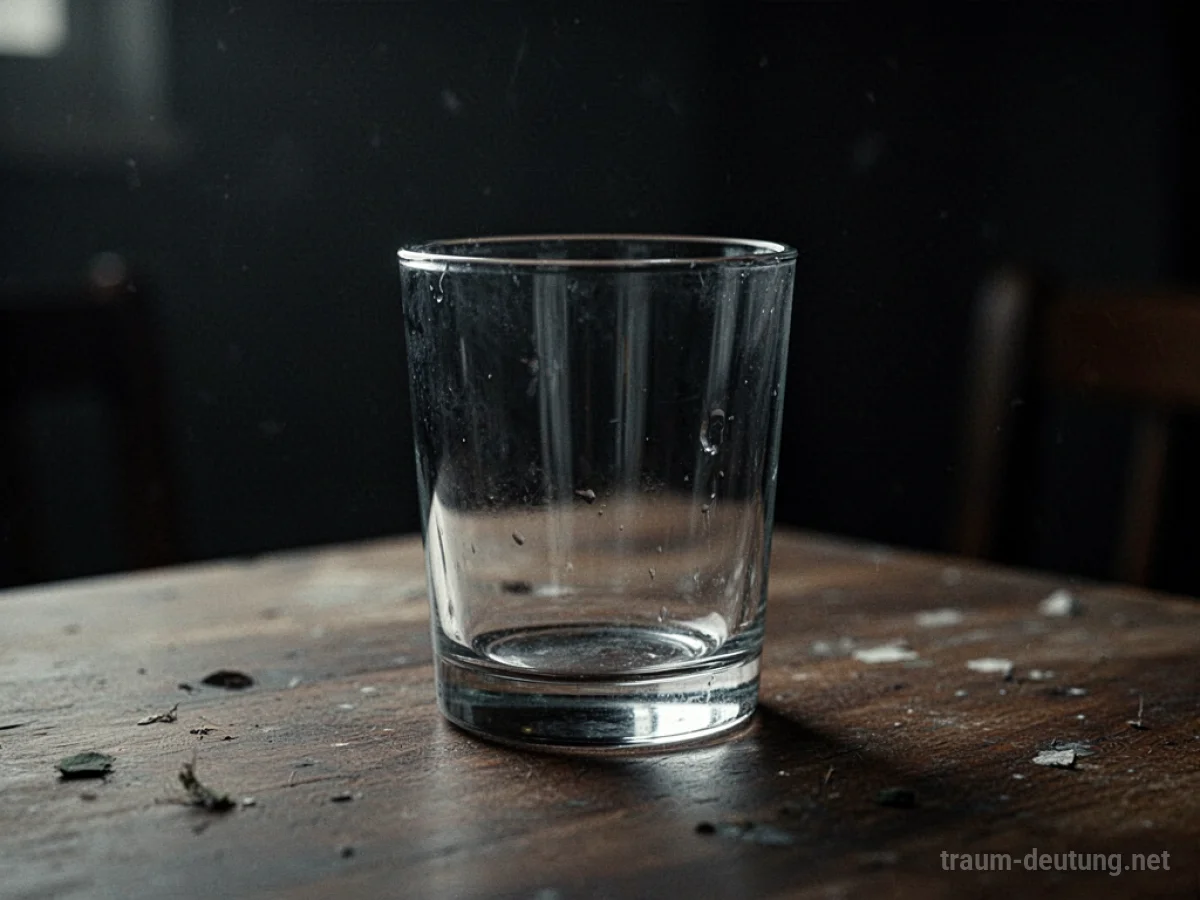 Leeres Glas auf einem Tisch, das ein Gefühl der Leere vermittelt.