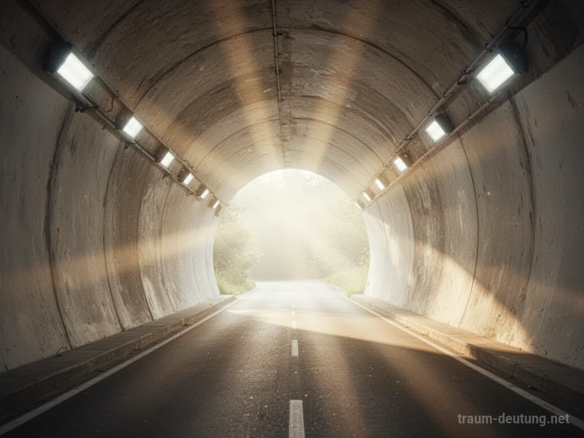 Ein heller Tunnel mit Licht am Ende, der Hoffnung symbolisiert.