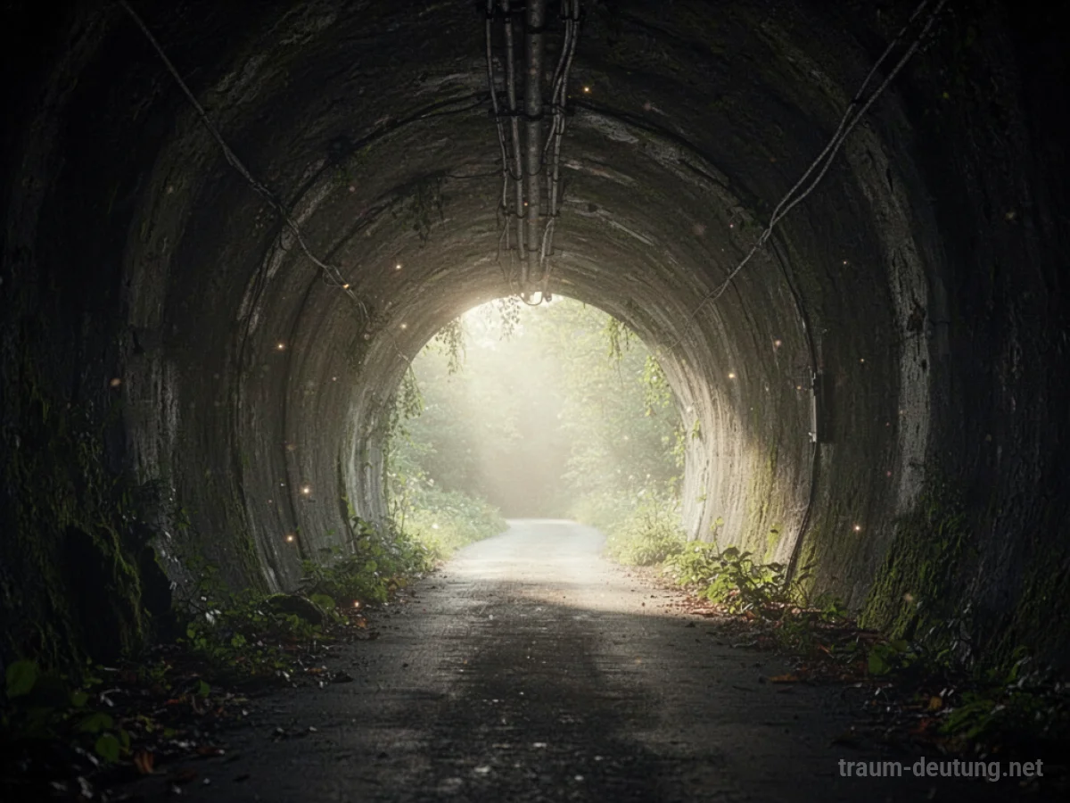 Dunkler Tunnel mit hellem Licht am Ende