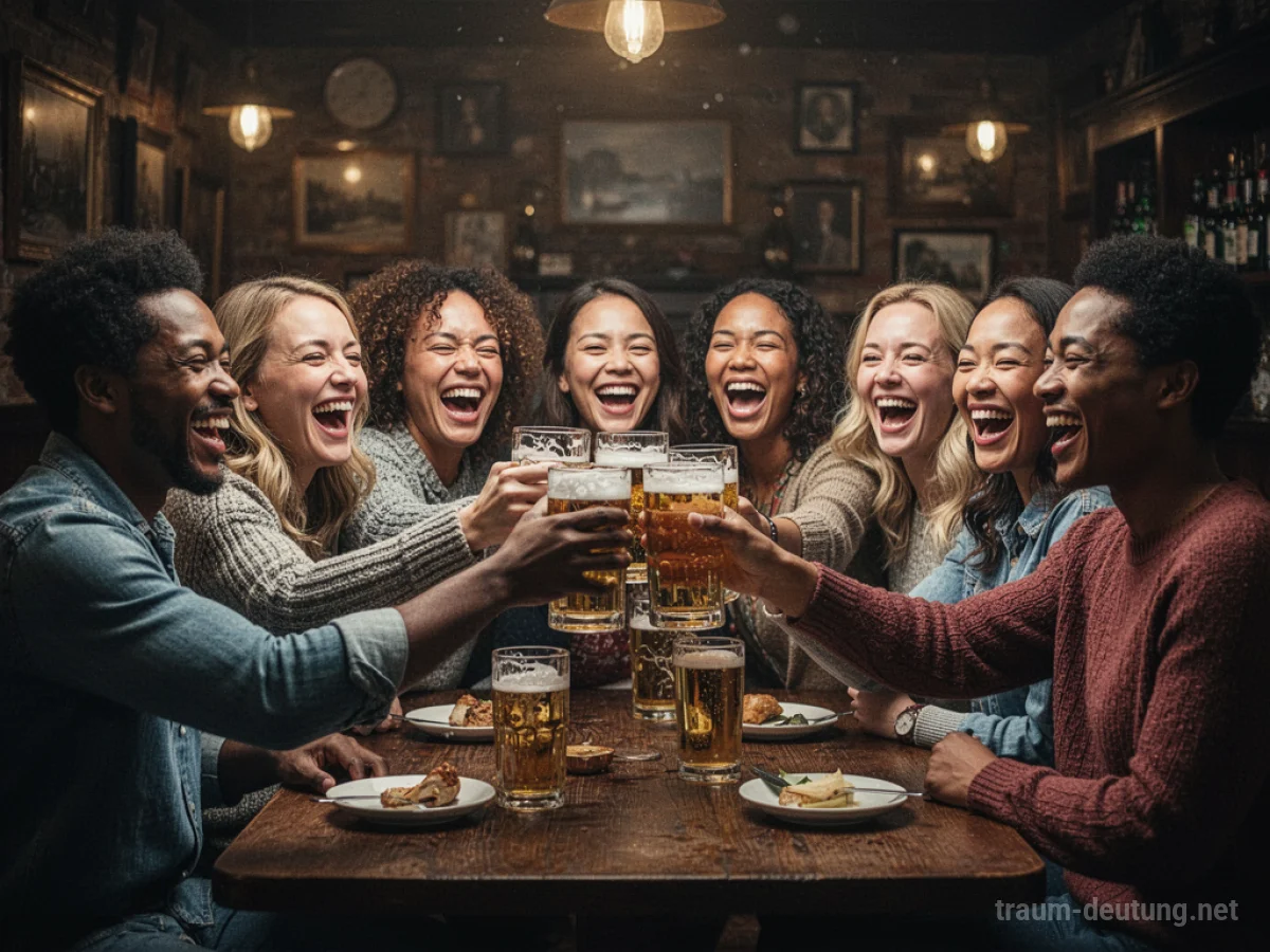 Gruppe von Freunden stößt mit Gläsern an