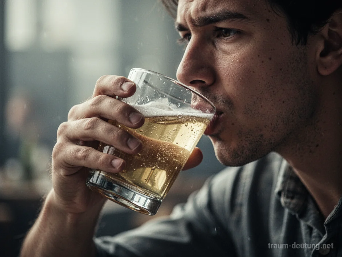 Hand mit Glas, die schnell trinkt