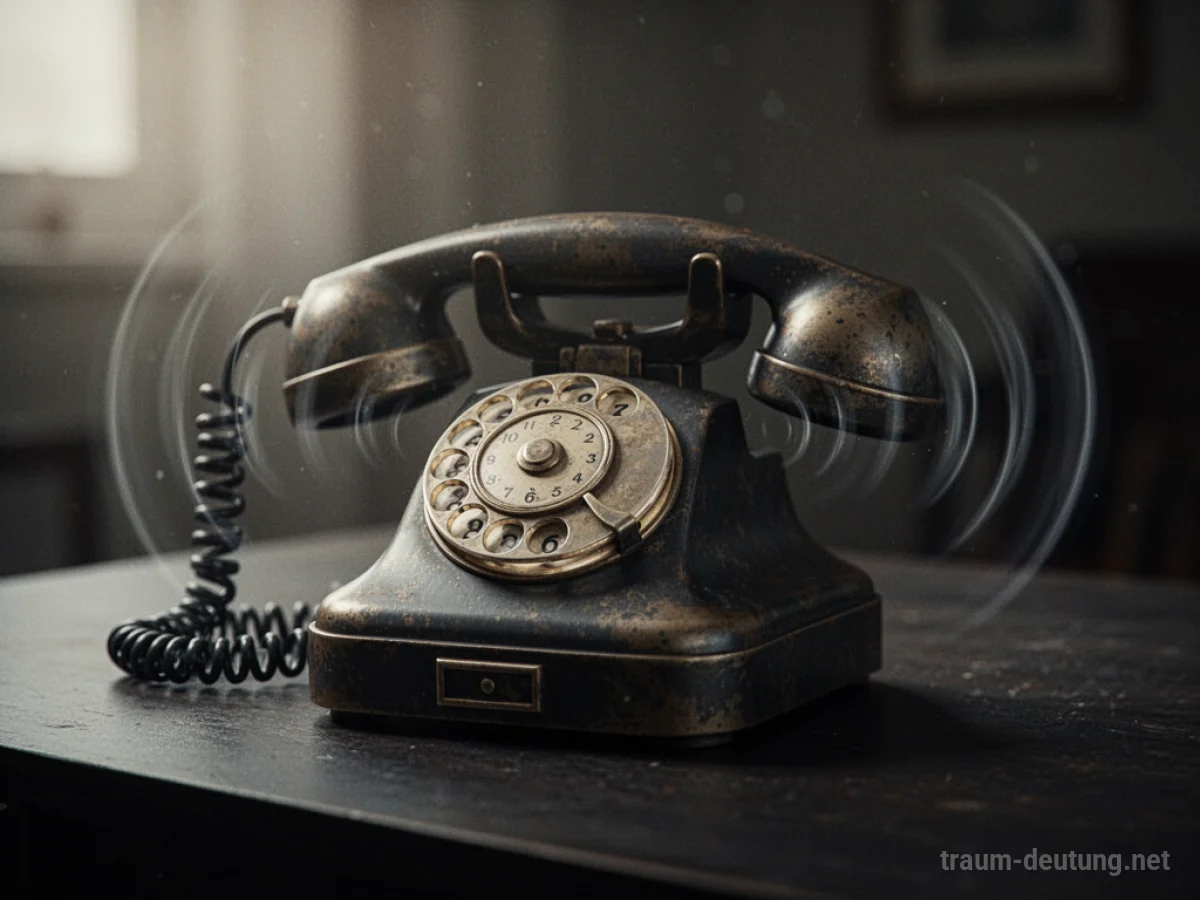 Ein altes Schnurtelefon klingelt unaufhörlich, die Ohrmuschel vibriert leicht.