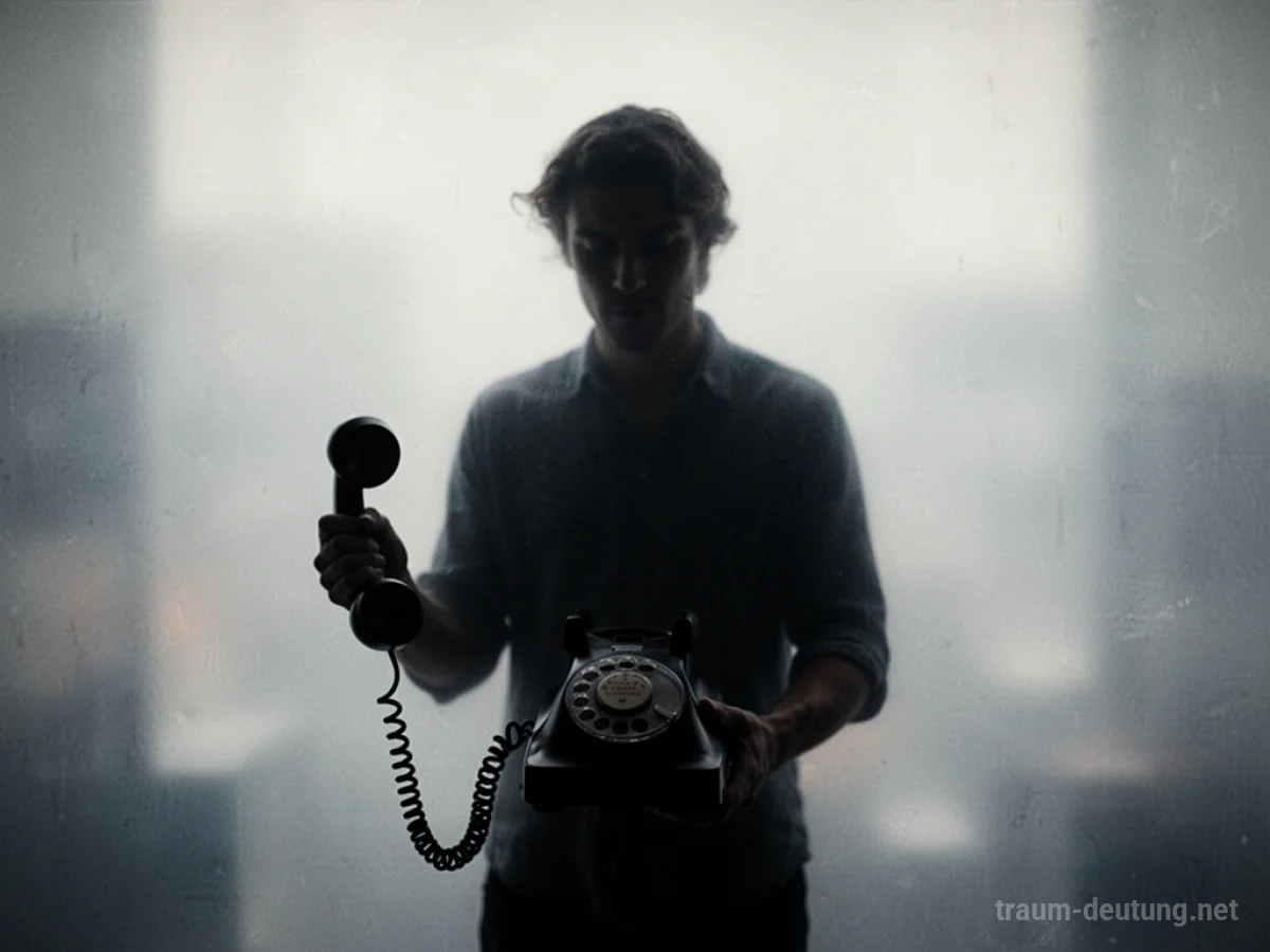 Silhouette einer Person, die vor einer leeren Wand steht und ein Telefon hält
