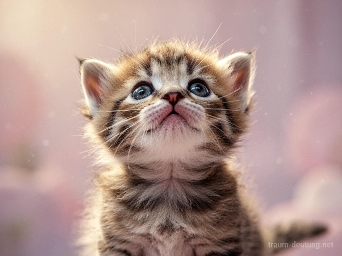 Ein niedliches Tierbaby mit großen Augen in weichem Licht.