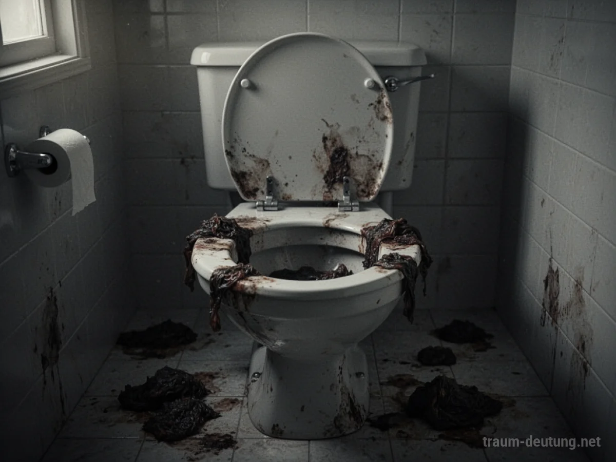 Symbolische Darstellung einer verschmutzten Toilette im Traum