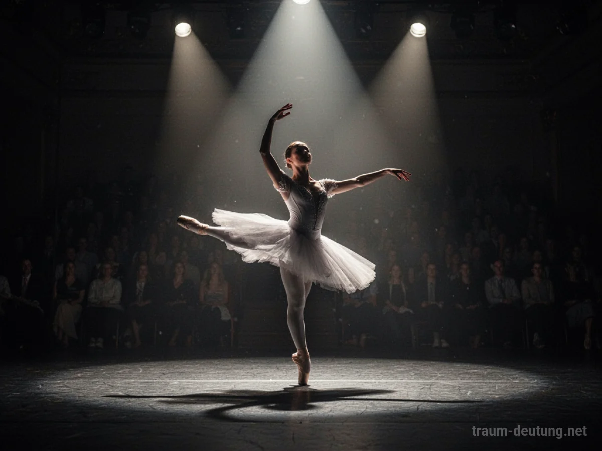 Silhouette einer Person tanzt Ballett auf einer Bühne