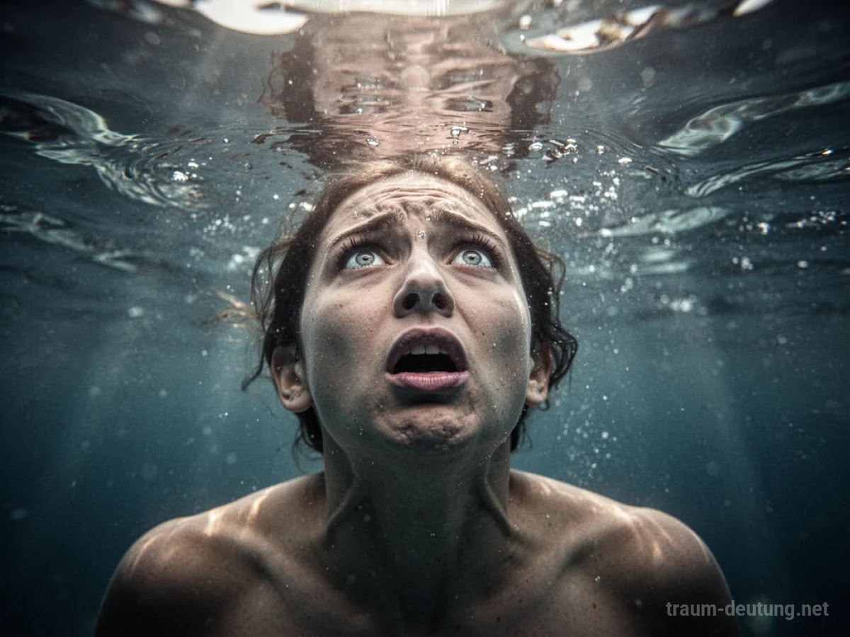 Person bekommt Panik unter Wasser beim Tauchen