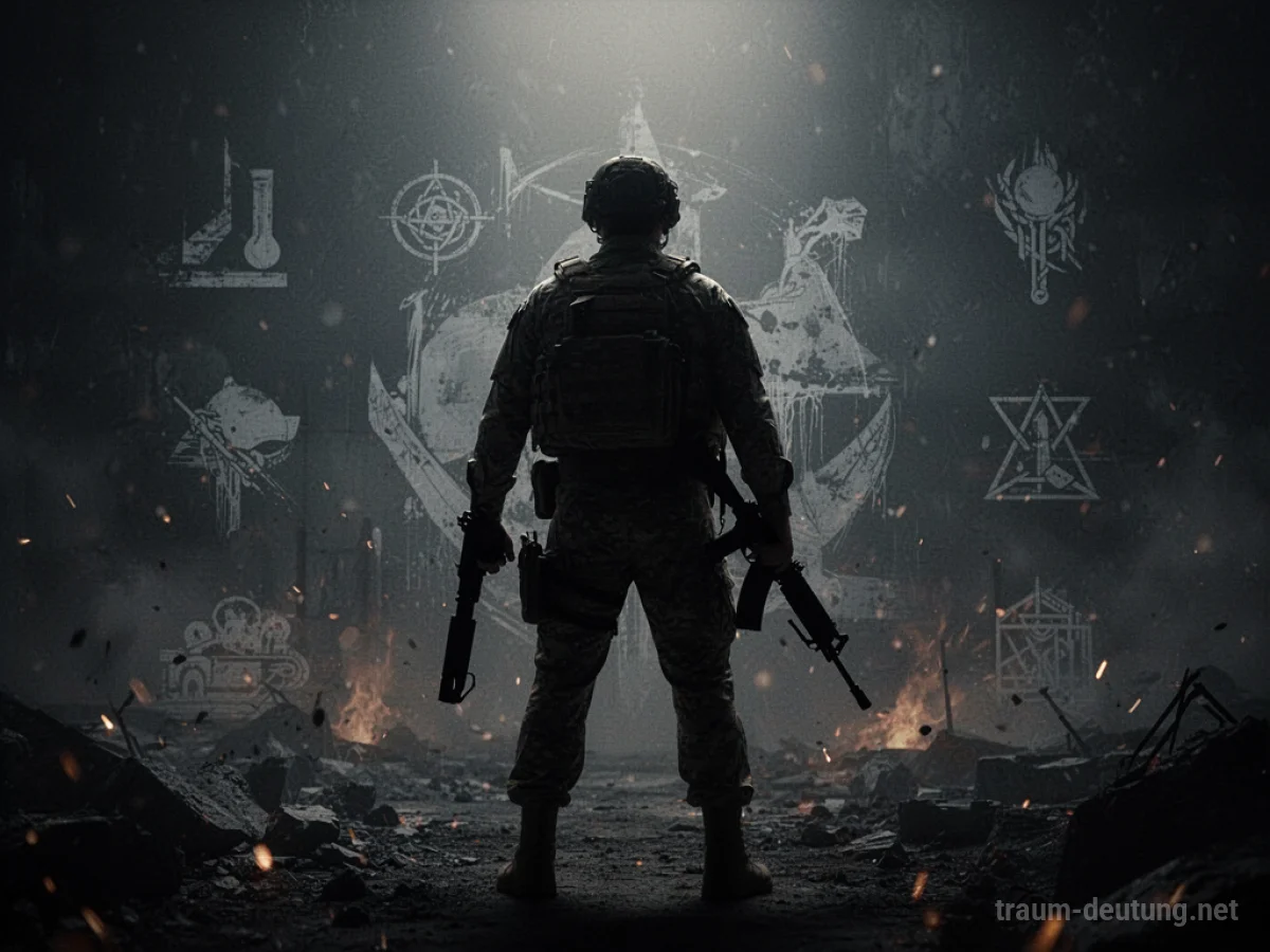 Silhouette einer Person, die im Traum eine Waffe hält