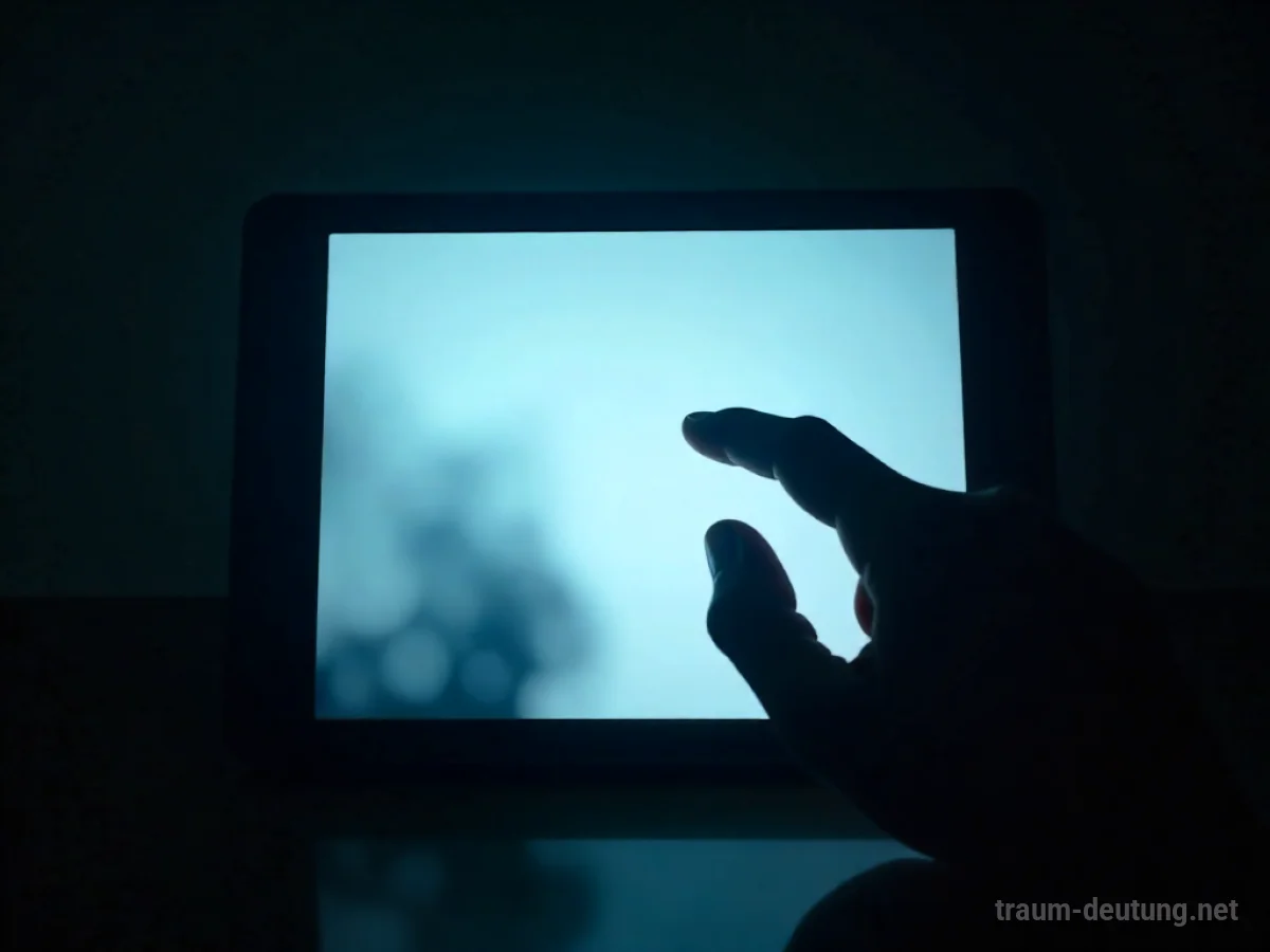 Eine Hand versucht, ein nicht reagierendes Tablet zu bedienen.