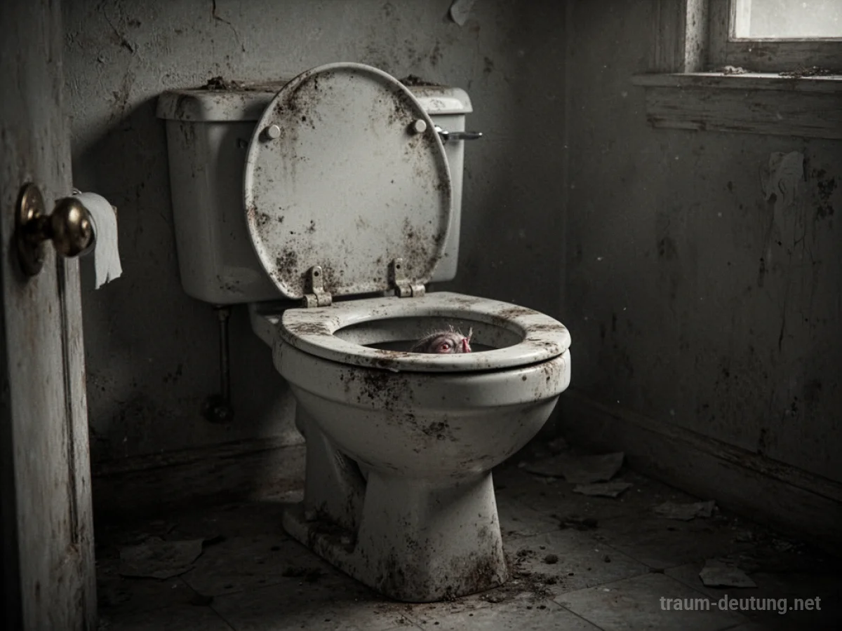 Eine schmutzige Toilette in einem vernachlässigten Raum