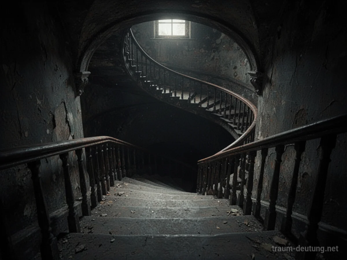 Eine dunkle Treppe, die ins Ungewisse führt.