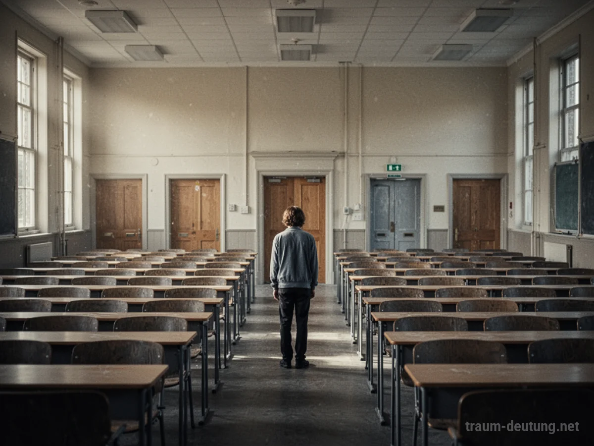 Person sucht verzweifelt einen Hörsaal an einer riesigen Universität.