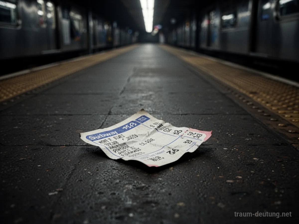 Ein verlorenes U-Bahn-Ticket auf einem dunklen Bahnsteig