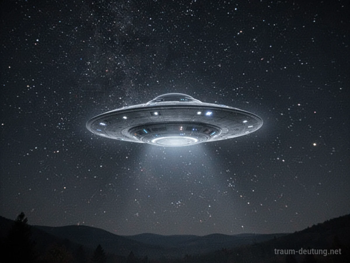 Ein UFO verblasst am Nachthimmel