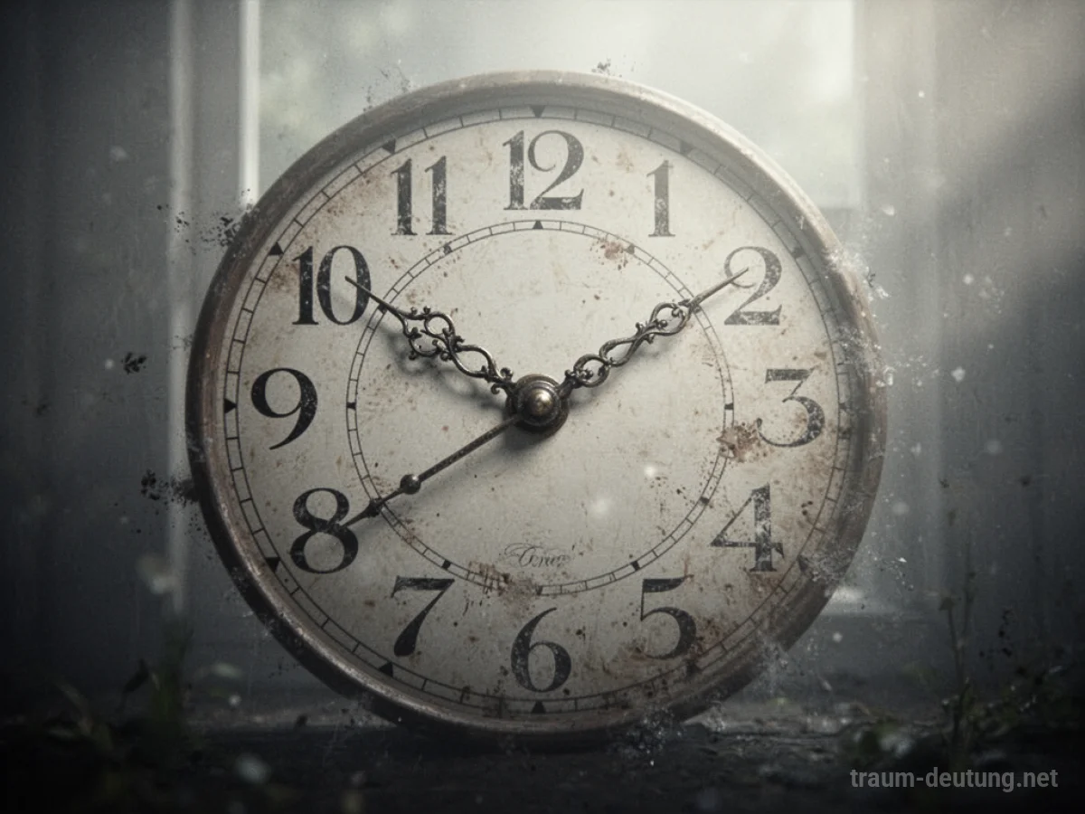 Zifferblatt einer Uhr, dessen Zahlen verblassen