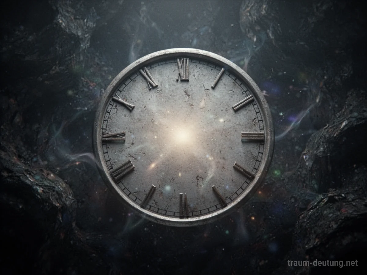 Eine Uhr ohne Zeiger auf dunklem Hintergrund
