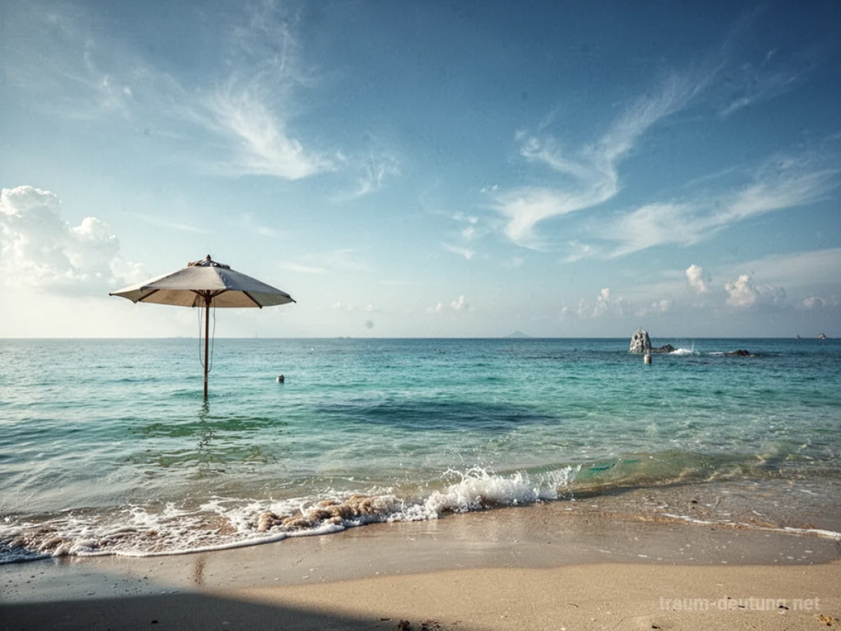 Traum von Urlaub am Meer mit ruhigem Wasser und Strand