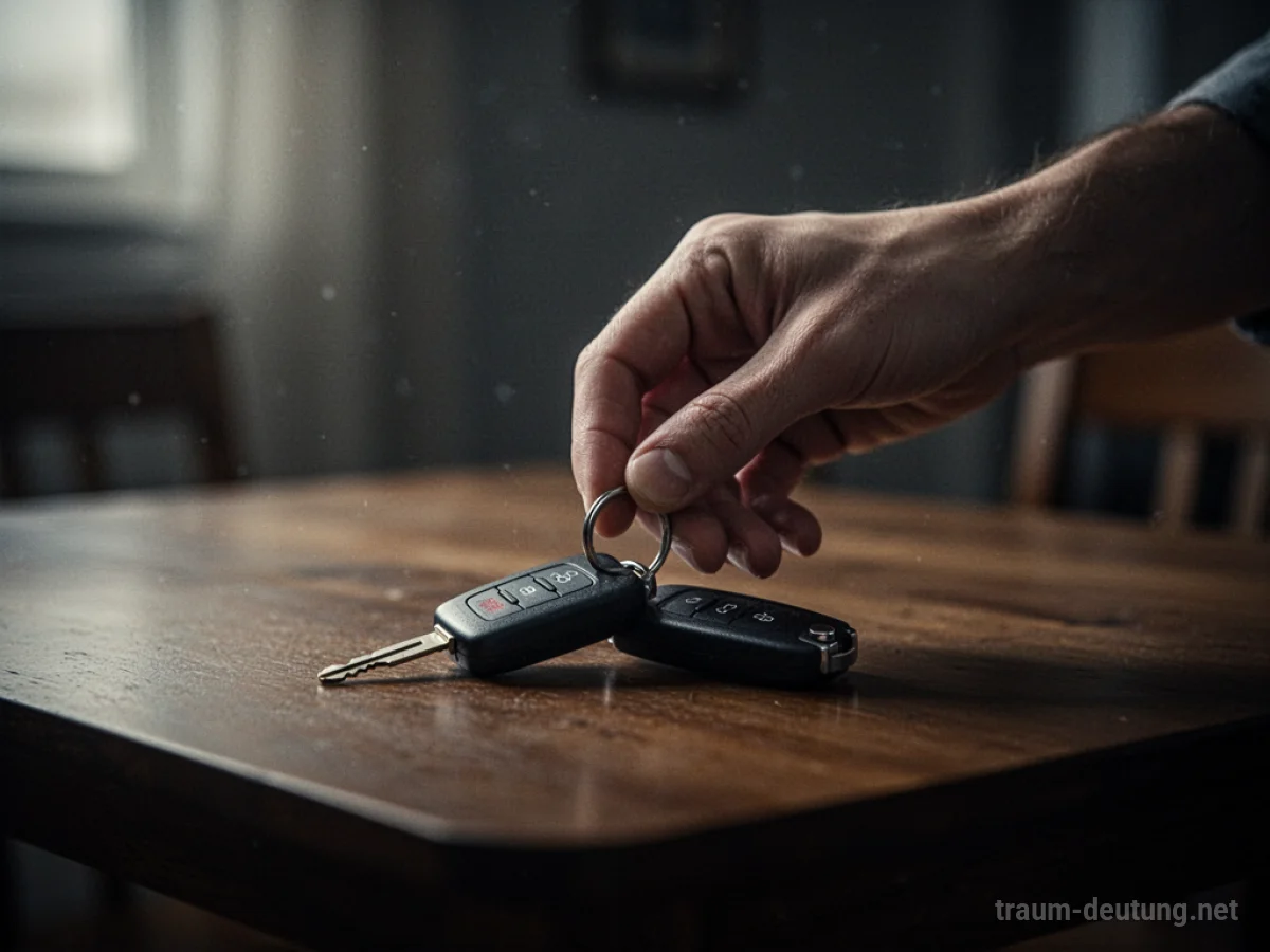 Schlüssel eines Autos auf einem Tisch liegend