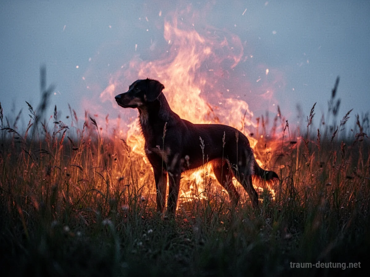 Hundesilhouette im Abendlicht mit warmem Schimmer