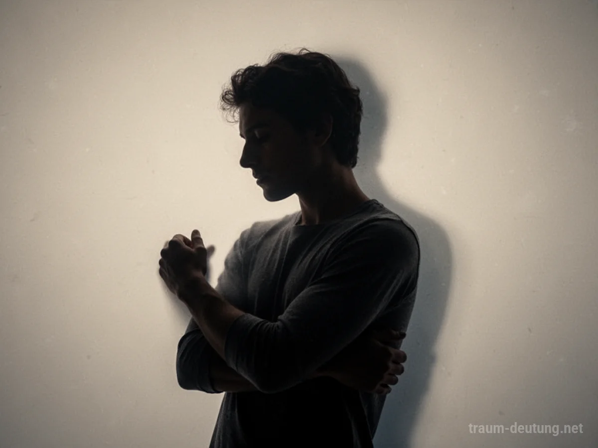 Silhouette einer Person, die ihren Arm hält, im Traum