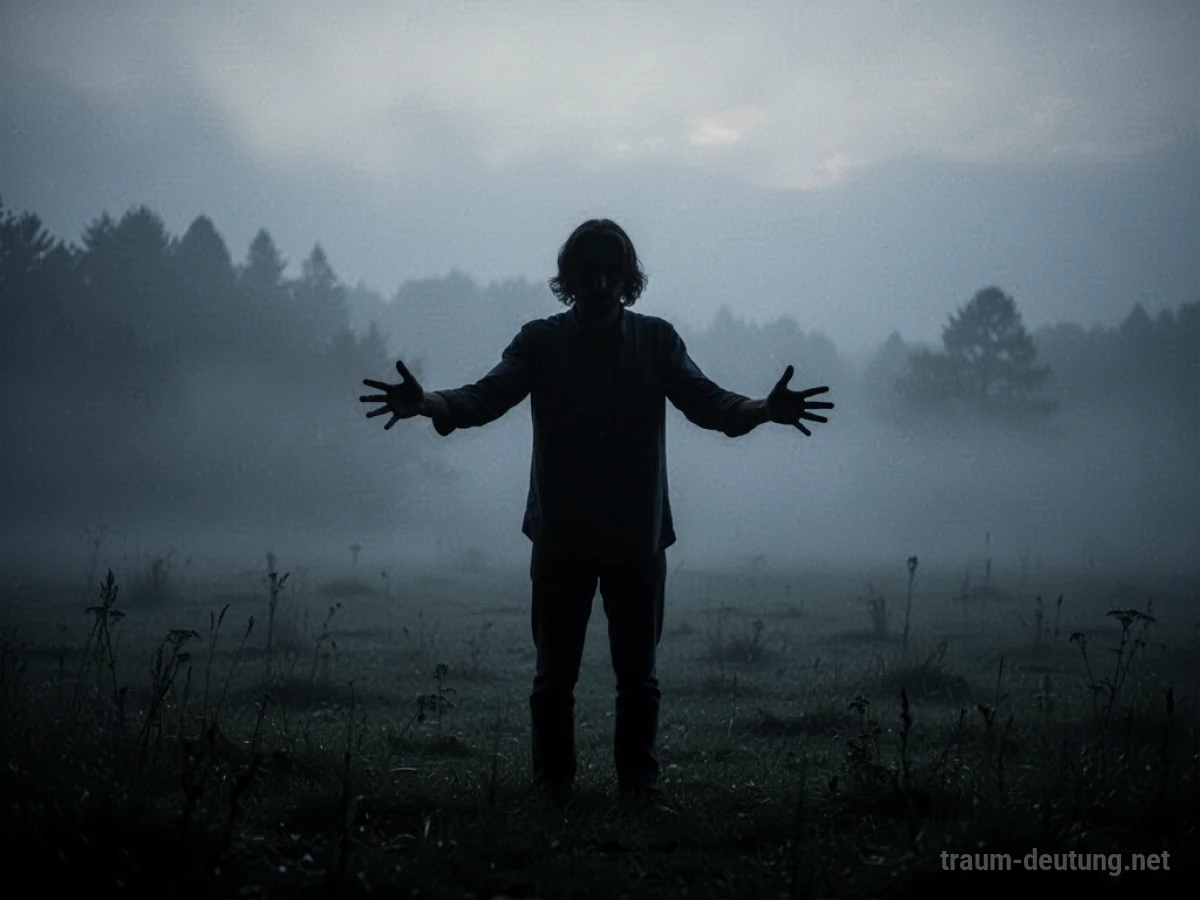 Silhouette einer Person, die sich in nebliger Dunkelheit orientierungslos fühlt.