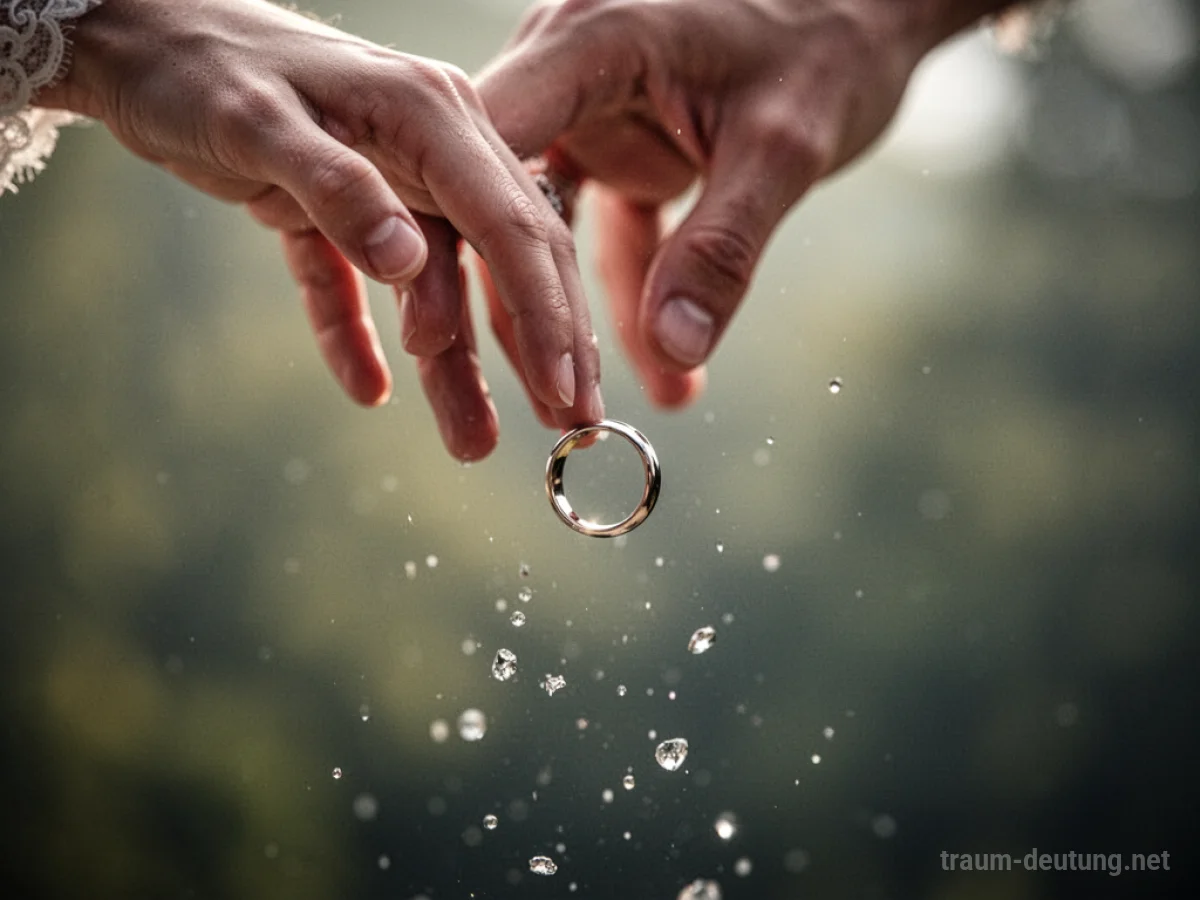 Hand versucht, einen fallenden Ring zu fangen