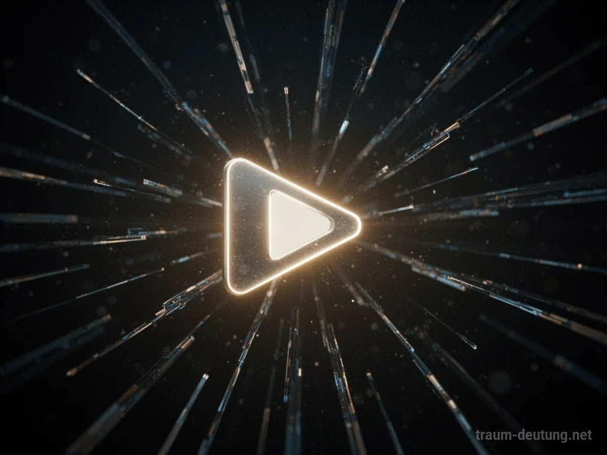 Symbol für ein virales Video mit strahlendem Wiedergabeknopf und Lichtstrahlen.