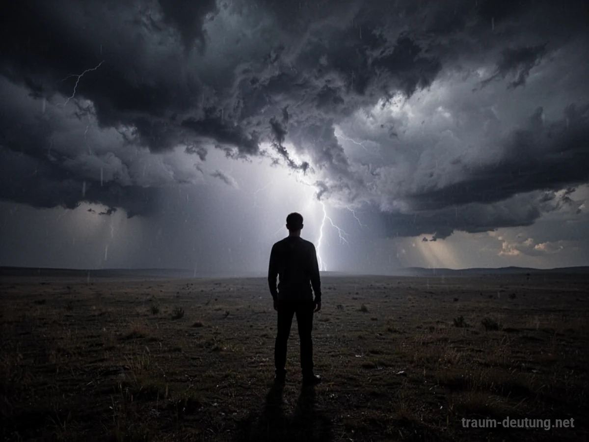 Silhouette einer Person in einer weiten Landschaft, Hoffnungsschimmer am Horizont.