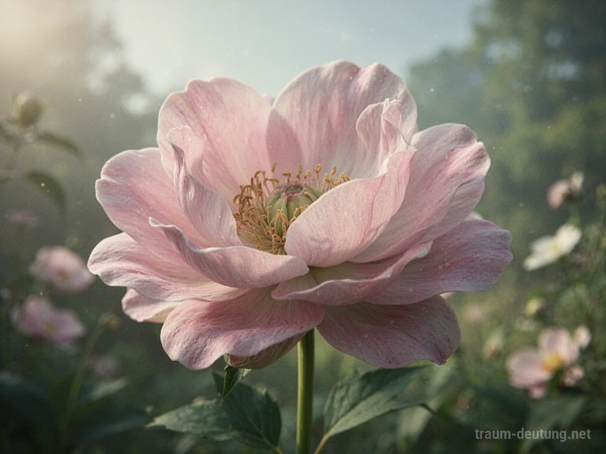 Blühende Blume mit weichen, femininen Formen als Symbol für eine Vagina.