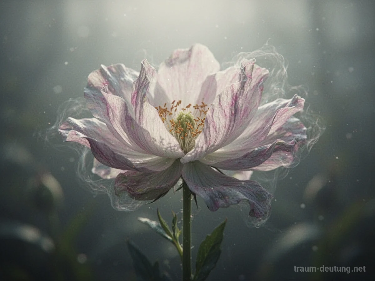 Symbolische Darstellung einer sich wandelnden Blüte als Symbol für eine sich verändernde Vagina im Traum.